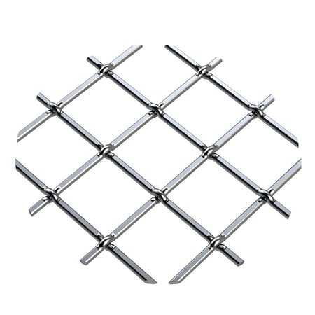 Designs Of Distinction .75" Multi-Crimp Single Diamond Decorative Grille - Satin Nickel, 18" W x 48" L Sheet 011848332PSN1